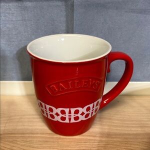 Baileys Red And White Raised Logo 10 oz Coffee Mug